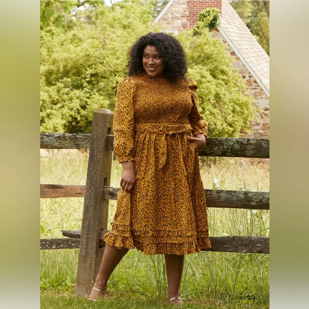 Printfresh NWT First Impressions dress Safari Sunset lounging leopard XL cotton - Picture 4 of 10